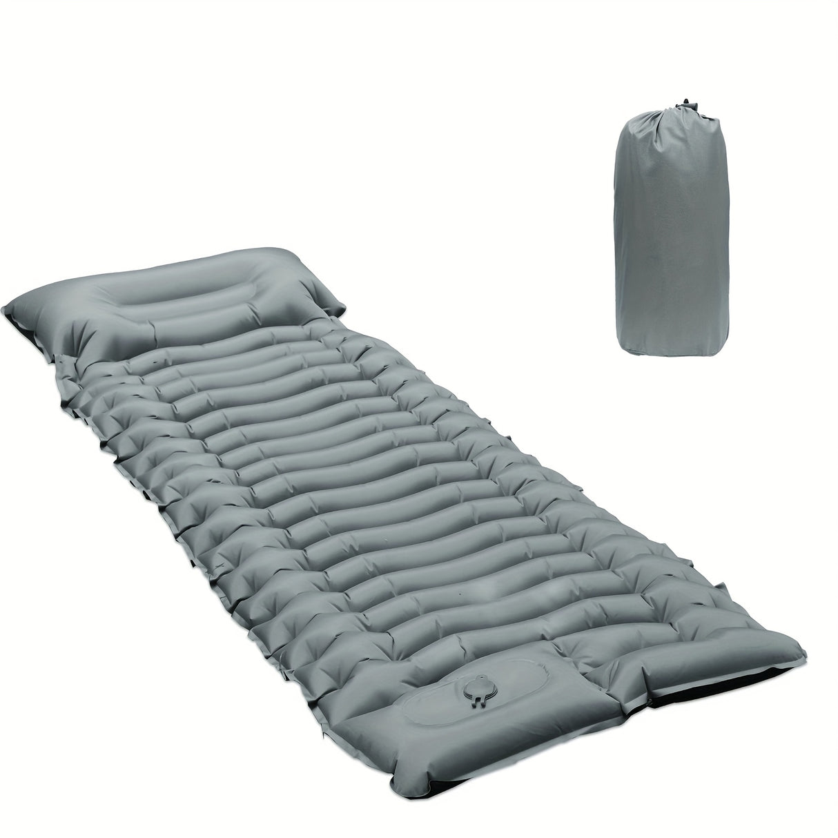 [Portable Camping Bed] Lightweight 1-Person Portable Inflatable Camping Bed | Compact Self-Inflating Outdoor Sleeping Pad with Non-Slip Base, Easy Setup for Camping, Travel, Backyard, Durable Fabric