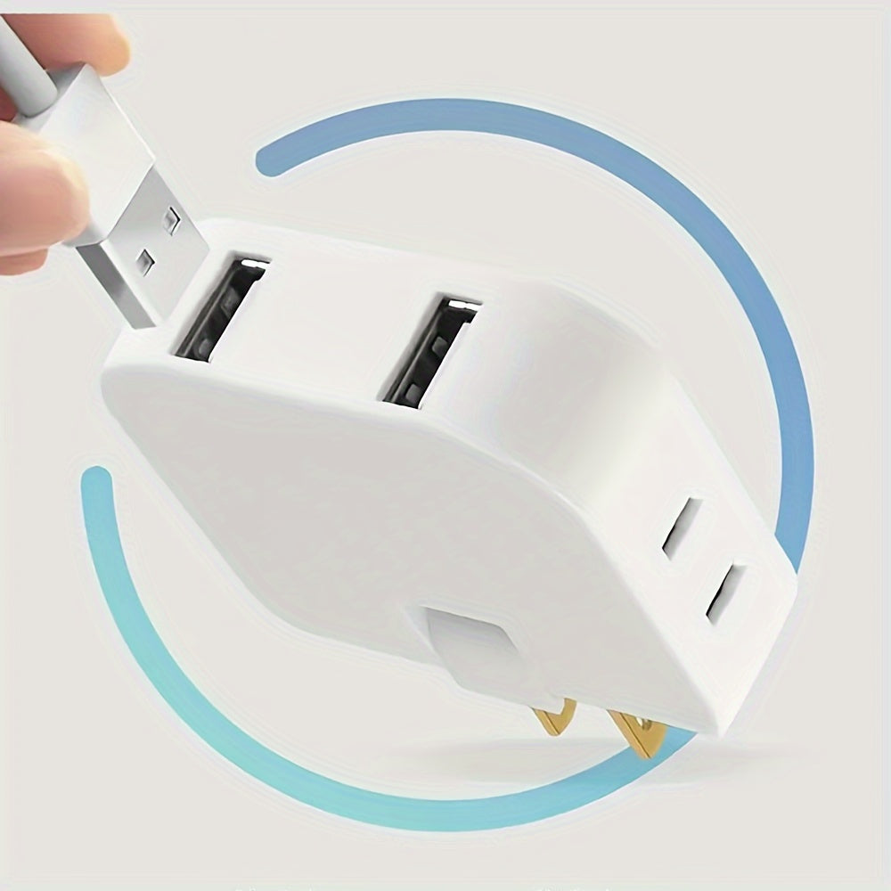 Universal 110V/220V Rectangle Portable Power Socket Adapter with Collapsible Converter - USB Slot and Power Supply - Travel-Friendly Compact Design for Worldwide Use