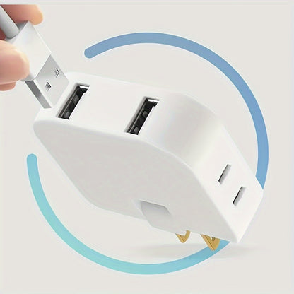 Universal 110V/220V Rectangle Portable Power Socket Adapter with Collapsible Converter - USB Slot and Power Supply - Travel-Friendly Compact Design for Worldwide Use