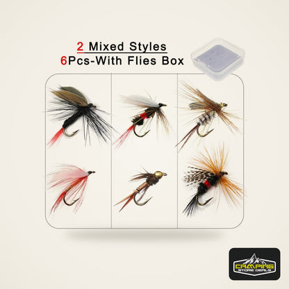 Mixed Nymph and Dry Fly Box (6 Pack)