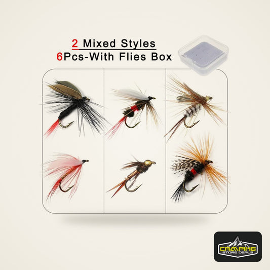 Mixed Nymph and Dry Fly Box (6 Pack)