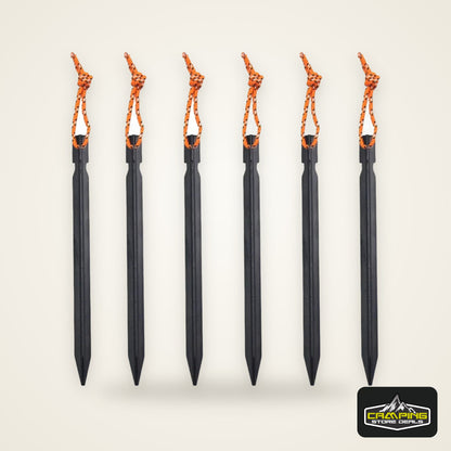 6Pcs Canopy Tent Pegs Aluminum Alloy Outdoor Garden Stakes Ground Nail With Cord For Camping Backpacking Hiking Tent Accessories