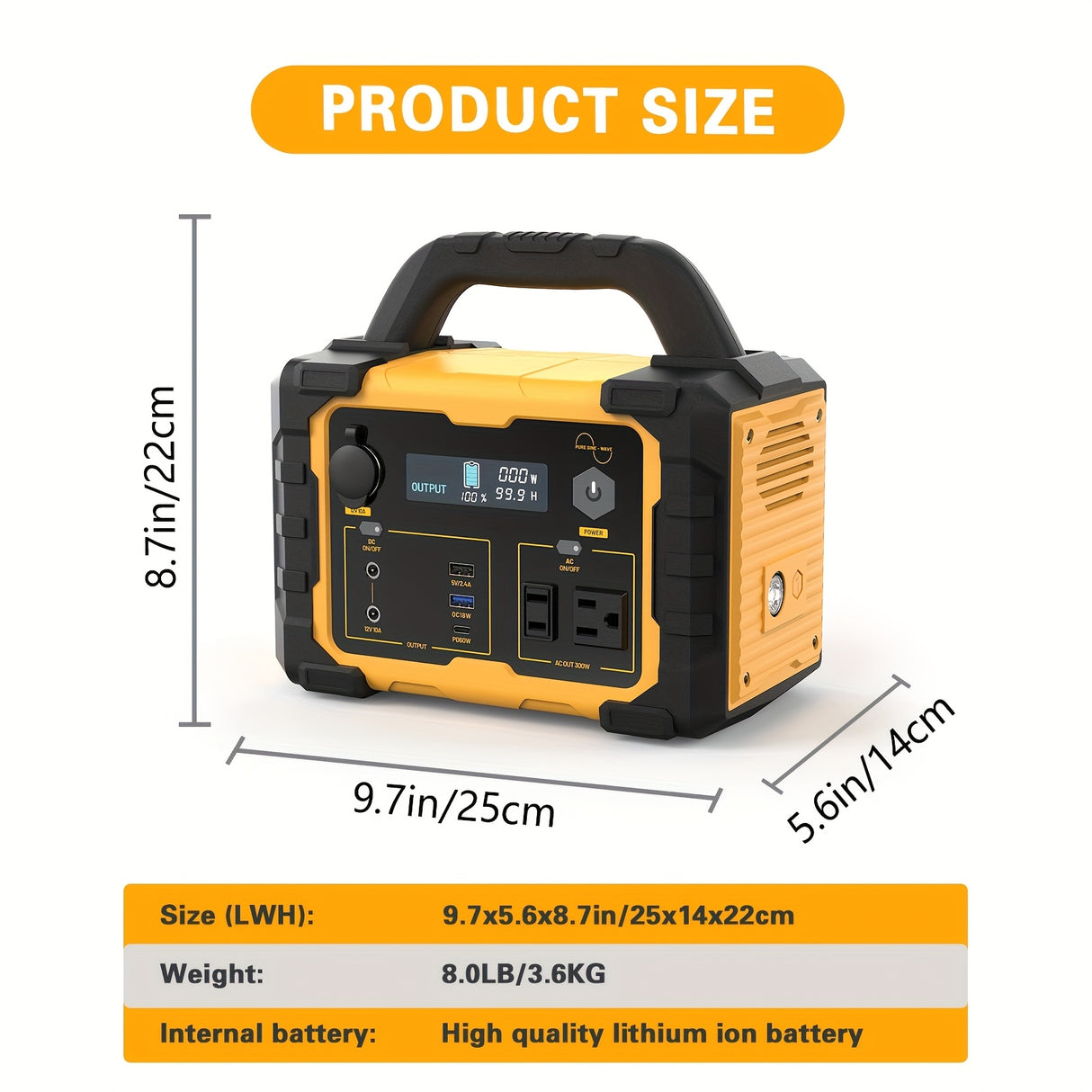 300W/294Wh Portable Power Station with Foldable Solar Panel (100W), 294Wh Solar Generator & 100W Solar Panel, Suitable for Family Emergency Outdoor Hunting Camping RV Trip