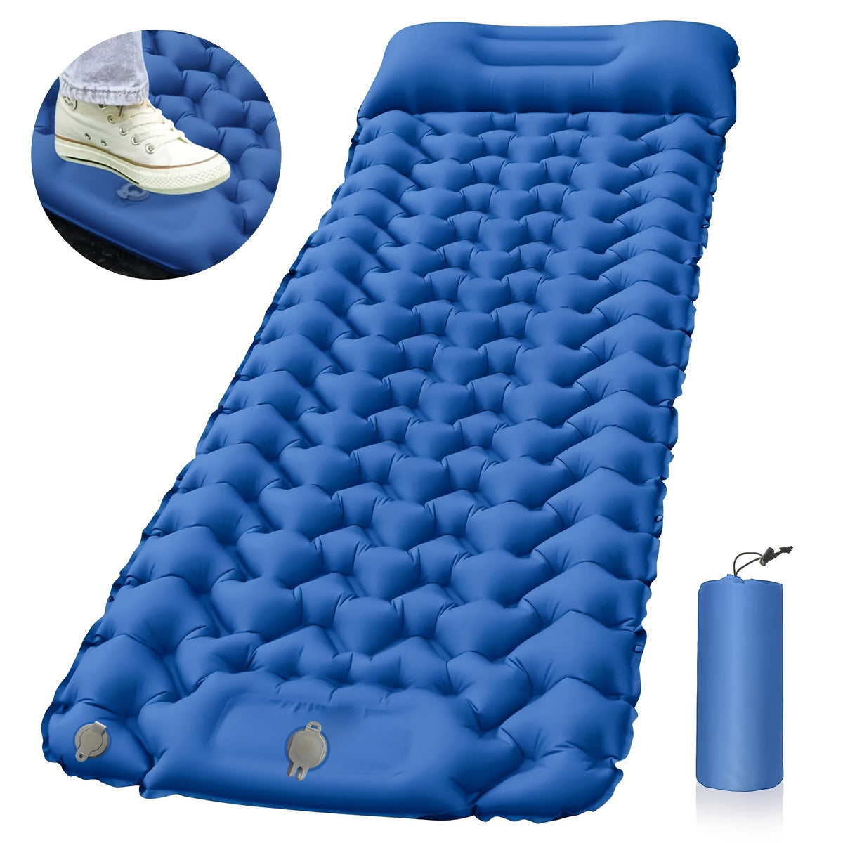 Folding Inflatable Sleeping Pad with Pillows – Ultralight