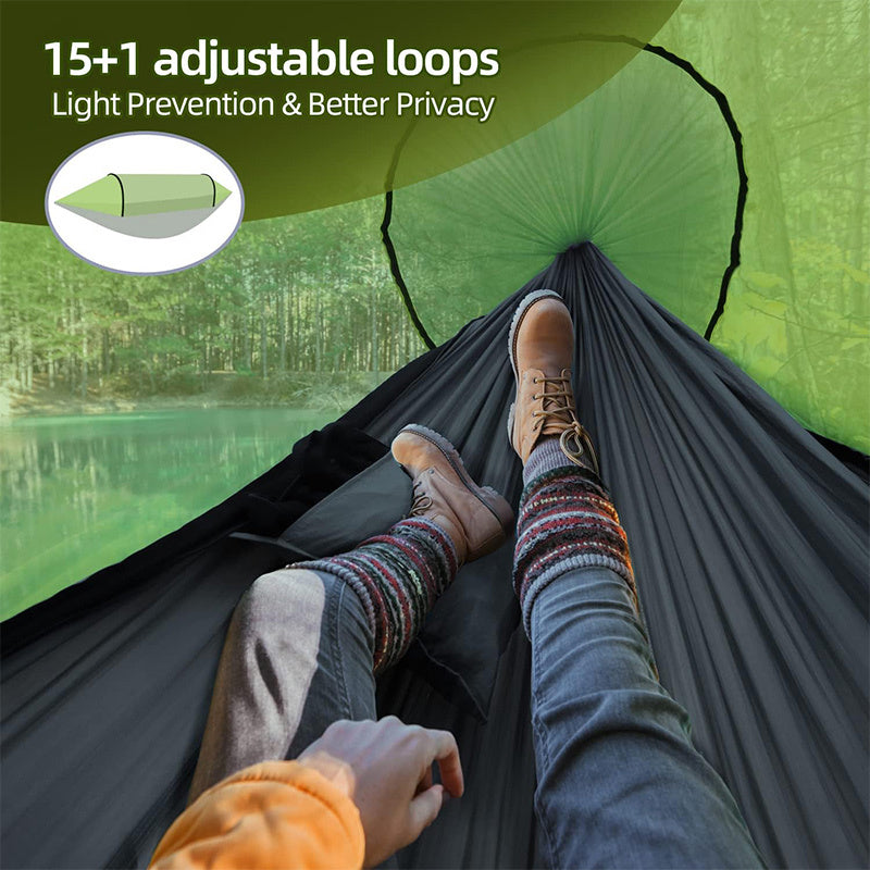 Camping Hammock, Hammock with Mosquito Net 118" x 71" Portable 2 Person Hammock Lightweight Hammocks Tent with Tree Straps for Backpacking Hiking Backyard Camping Outdoor