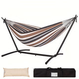 Lazy Daze Hammocks Double Hammock with Space Saving Steel Stand Includes Portable Carrying Case and Head Pillow, 450 Pounds Capacity