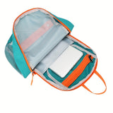 [Lightweight Foldable Backpack] Lightweight Nylon OGEHUAFEE Backpack - Large Capacity, Foldable Design | Travel, Hiking & Commuting, Black with Floral Accents, Adjustable Shoulder Straps, Zip Closure