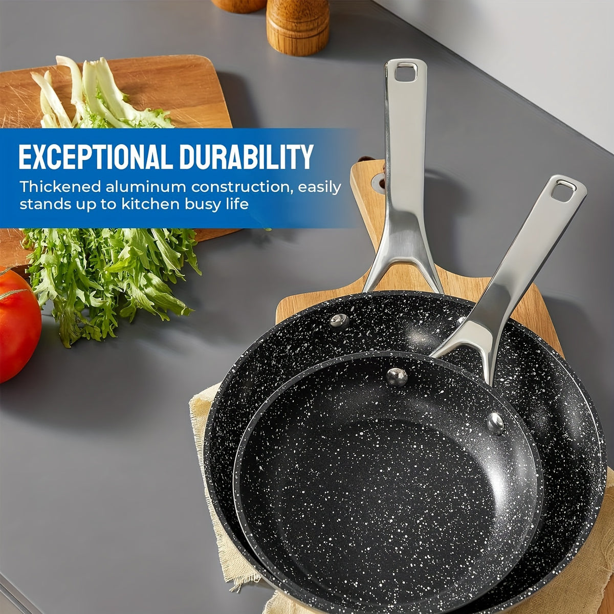 10-Piece Deluxe Induction Cookware Set - Non-Stick, Dishwasher/Oven Safe, Compatible with All Stoves, Frying Pans, Saucepans, Stockpot, and More - Premium Kitchen Cooking Essentials for Home Chefs