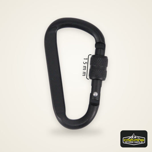 7cm Aluminum Alloy Carabiner Black D-Ring Key Chain Clip Camping Keyring Snap Hook Outdoor Travel Kit GYH