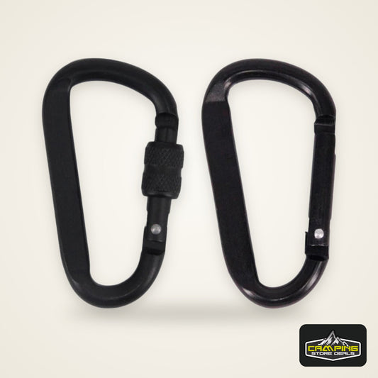 7cm Aluminum Alloy Carabiner Black D-Ring Key Chain Clip Camping Keyring Snap Hook Outdoor Travel Kit GYH