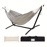 Lazy Daze Hammocks Double Hammock with Space Saving Steel Stand Includes Portable Carrying Case and Head Pillow, 450 Pounds Capacity