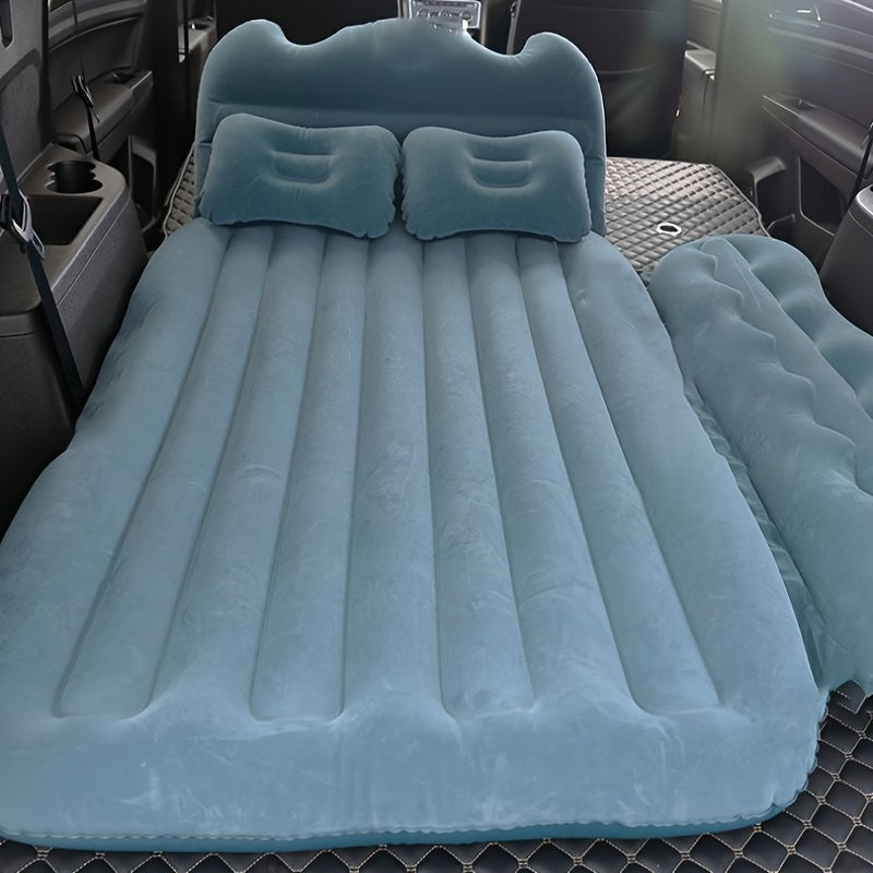 Truck and Car Inflatable Mattress - Car Rear Seat Inflatable Mattress Without Pump - Portable Rear Seat Travel Inflatable Mattress - Camping Holiday Inflatable Mattress - Sleeping Pad with 2 Pillows - Universal Type