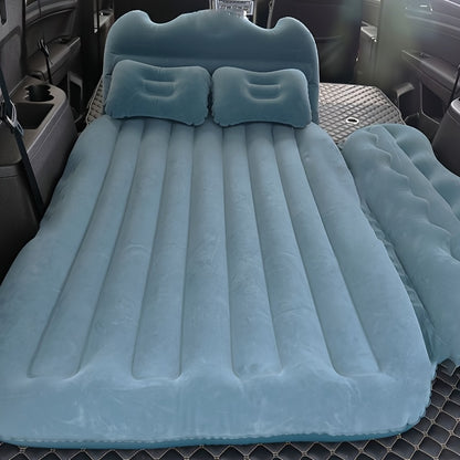 Truck and Car Inflatable Mattress - Car Rear Seat Inflatable Mattress Without Pump - Portable Rear Seat Travel Inflatable Mattress - Camping Holiday Inflatable Mattress - Sleeping Pad with 2 Pillows - Universal Type