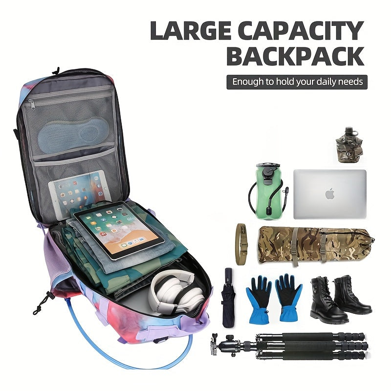 Waterproof Hiking Backpack - Durable Camping Bag for Outdoor Adventures with Rain Cover and Multiple Compartments