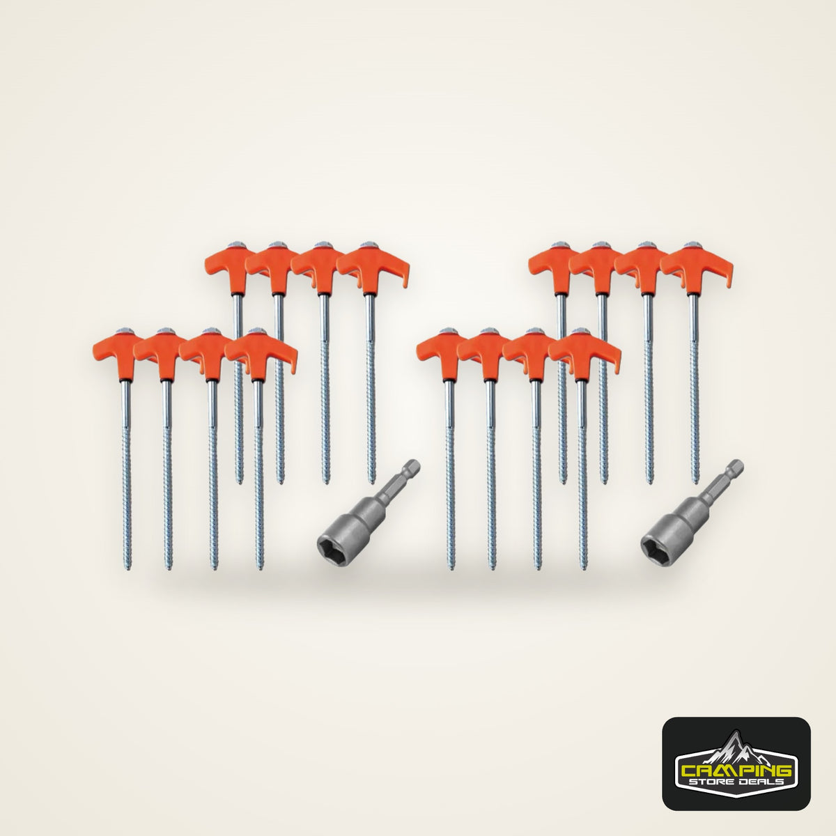 8/24Pcs Camping Pegs Drill In with Hex Socket Stakes Ground Anchors Camping Stakes Tent Ground Nail Screw in Camping Tent Pegs