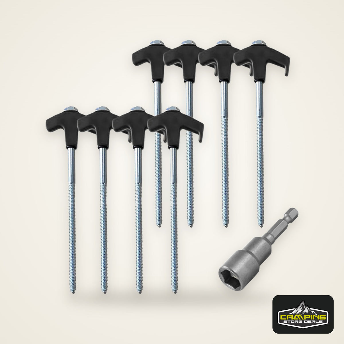 8/24Pcs Camping Pegs Drill In with Hex Socket Stakes Ground Anchors Camping Stakes Tent Ground Nail Screw in Camping Tent Pegs