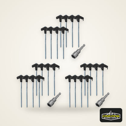 8/24Pcs Camping Pegs Drill In with Hex Socket Stakes Ground Anchors Camping Stakes Tent Ground Nail Screw in Camping Tent Pegs