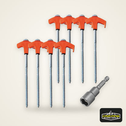 8/24Pcs Camping Pegs Drill In with Hex Socket Stakes Ground Anchors Camping Stakes Tent Ground Nail Screw in Camping Tent Pegs