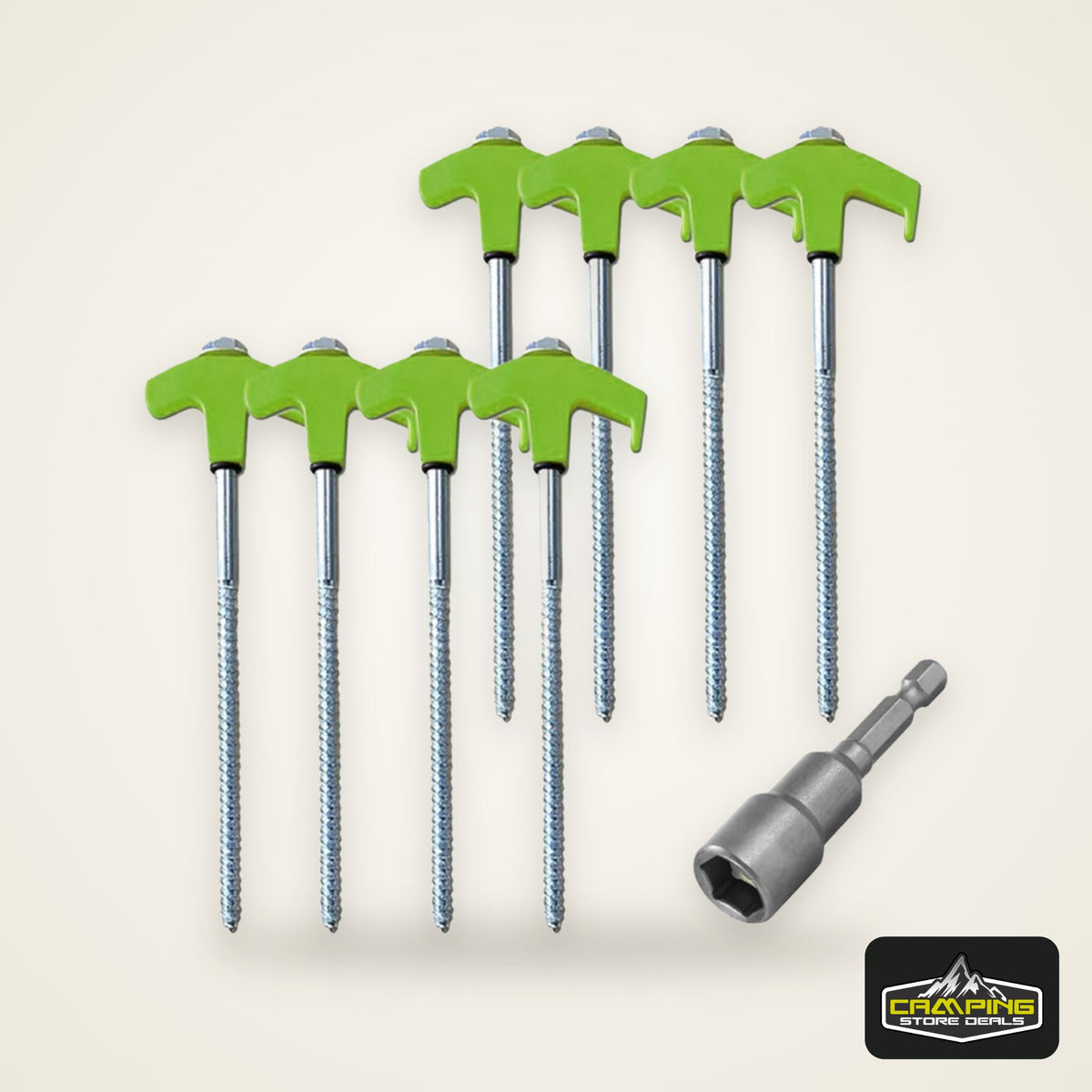 8/24Pcs Camping Pegs Drill In with Hex Socket Stakes Ground Anchors Camping Stakes Tent Ground Nail Screw in Camping Tent Pegs