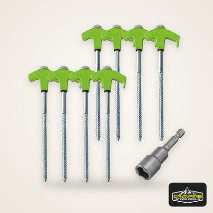 8/24Pcs Camping Pegs Drill In with Hex Socket Stakes Ground Anchors Camping Stakes Tent Ground Nail Screw in Camping Tent Pegs