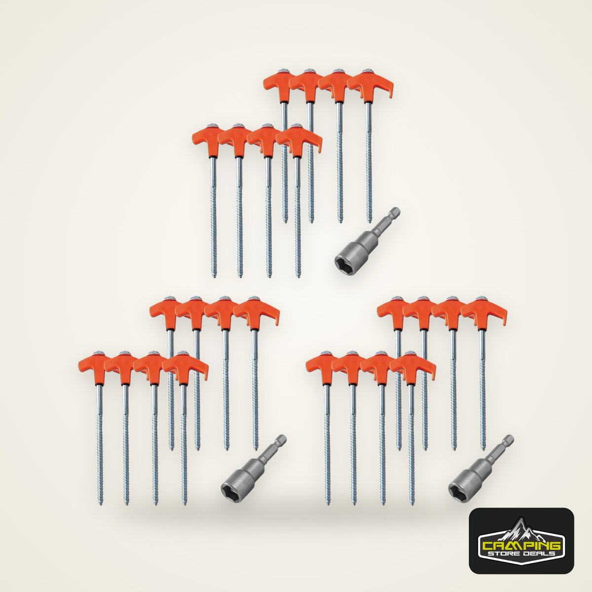 8/24Pcs Camping Pegs Drill In with Hex Socket Stakes Ground Anchors Camping Stakes Tent Ground Nail Screw in Camping Tent Pegs