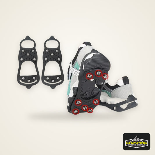 8 Teeth Ice Gripper Spike Shoes Winter Outdoor Hiking Mountain Climbing Ice Snow Crampons Anti-slip Shoe Covers Snow Shoes Grip