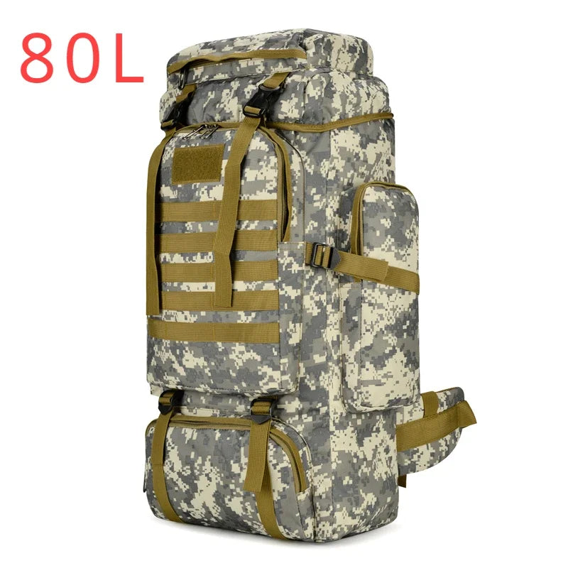 80L ACU camouflage tactical hiking backpack
