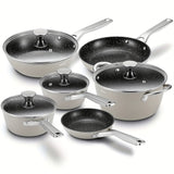 10-Piece Nonstick Induction Cookware Set - Ultra-Durable, Universally Compatible, and Dishwasher Safe - Comprehensive Kitchen Cooking Pan Set with Frying Pans, Saucepans, and Large Stockpot for Everyday Meal Preparation