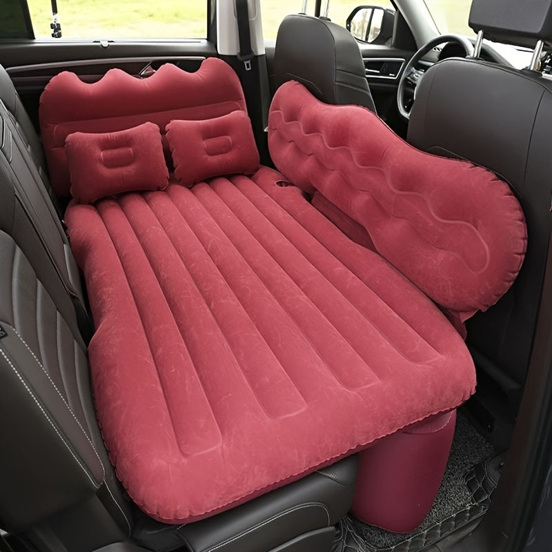 Truck and Car Inflatable Mattress - Car Rear Seat Inflatable Mattress Without Pump - Portable Rear Seat Travel Inflatable Mattress - Camping Holiday Inflatable Mattress - Sleeping Pad with 2 Pillows - Universal Type