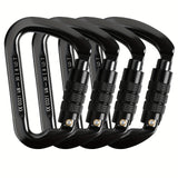 4pcs Heavy Duty 30KN Auto-Locking Carabiners - Lightweight Aluminum, D-Shaped Twist Lock for Hammocks & Outdoor Adventures