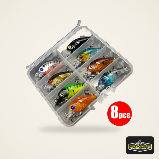 ANFS Crankbait and Minnow Lure Set (8 Pack)