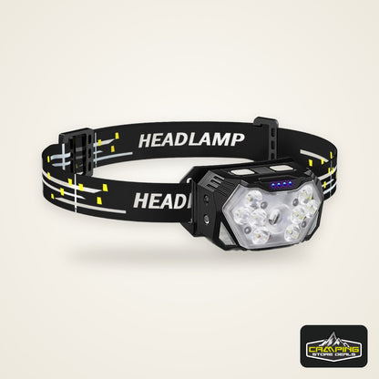 9 Led Strong Light Headlamp USB Rechageable Motion Sensor Headlight Portable Fishing Camping Outdoor Head Lamp Work Flashlight