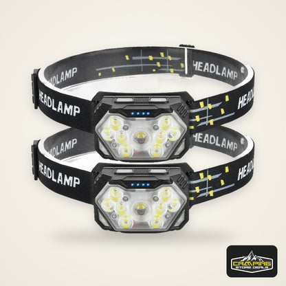 9 Led Strong Light Headlamp USB Rechageable Motion Sensor Headlight Portable Fishing Camping Outdoor Head Lamp Work Flashlight