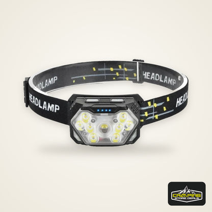 9 Led Strong Light Headlamp USB Rechageable Motion Sensor Headlight Portable Fishing Camping Outdoor Head Lamp Work Flashlight