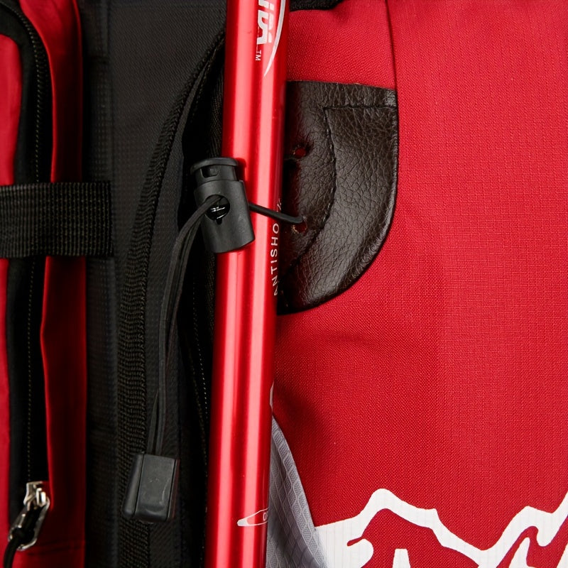 [Large Capacity | Durable] Lightweight 90L Travel Backpack | Large Capacity, Durable Nylon, Adjustable Straps | Red & Black for Hiking, Camping, and Outdoor Adventures