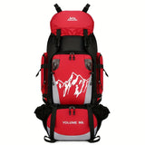 [Large Capacity | Durable] Lightweight 90L Travel Backpack | Large Capacity, Durable Nylon, Adjustable Straps | Red & Black for Hiking, Camping, and Outdoor Adventures