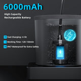 [Portable Shower] 6000mAh Portable Camping Shower | 5 Gallon Foldable Bucket & Filtered Shower Head - Battery/USB Powered Outdoor Shower for Hiking, Beach, Travel, Pet Bath, Car Washing, Surf & Boat Cleaning, Highquality Comp