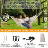 Tassel Hammock, Double Boho Hammocks with Fringe, Portable Camping Indoor Outdoor Garden Hammock Swing with Travel Bag, Max 500lbs Load Capacity for Outdoor, Garden, Patio, Wedding Decor White