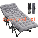 LILYPELLE Oversized XL Folding Camping Cot, Heavy Duty Sleeping Cots with Carry Bag, Double Layer Oxford Portable Travel Camp Cots for Home, Office Nap and Outdoor Beach