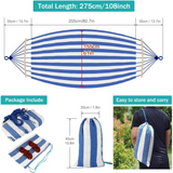 2-Person Anti-Flip Camping Hammock with Striped Design - Spacious Double Hammock with Quick-Setup Straps & Durable 100% Polyester Fabric for Couples, Friends - Perfect for Backyard, Beach, Hiking & Outdoor Adventures, Beach H