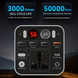 53000mAh Camping Battery Power Station, 198wh Portable Power Bank, With 110V AC Outlet, DC/PD Twoway Fast Charge, Outdoor Generator, LED Light, 4 USB