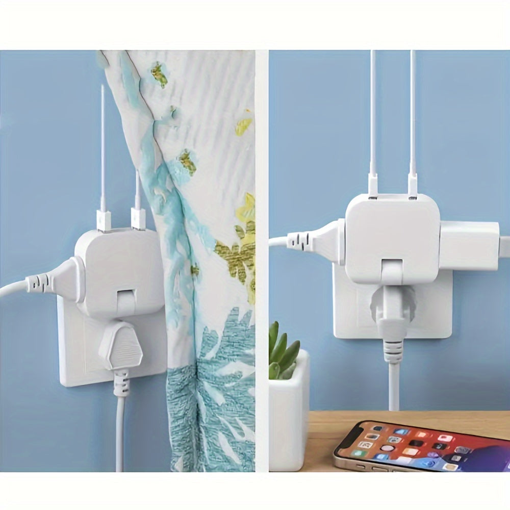 Universal 110V/220V Rectangle Portable Power Socket Adapter with Collapsible Converter - USB Slot and Power Supply - Travel-Friendly Compact Design for Worldwide Use