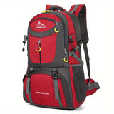OGEHUAFEE 40L Adventure Backpack - Black with Yellow Accents, Adjustable Straps, Multiple Compartments, Durable Nylon, Ideal for Hiking, Travel, and Everyday Use, Travel Gear | Adjustable Strap Backpack | Durable Zippers