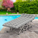 Folding Camping Cot Bed For Adults Sleeping 1200D Double Layer Oxford Portable Folding Outdoor Cots For Camping W/Soft Pad Carry Bag, Portable Travel Camp Cot Bed, Heavy Duty, For Patio, Courtyard, Lawn, And Garden, Ideal As