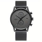 New CHEETAH Brand Fashion Casual Men Watches Chronograph Quartz Stainless Steel Mesh Waterproof Sports Clock with Auto Date