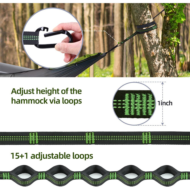 Camping Hammock, Hammock with Mosquito Net 118" x 71" Portable 2 Person Hammock Lightweight Hammocks Tent with Tree Straps for Backpacking Hiking Backyard Camping Outdoor
