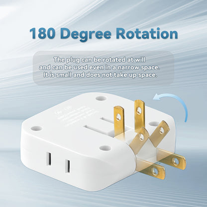 Universal 110V/220V Rectangle Portable Power Socket Adapter with Collapsible Converter - USB Slot and Power Supply - Travel-Friendly Compact Design for Worldwide Use