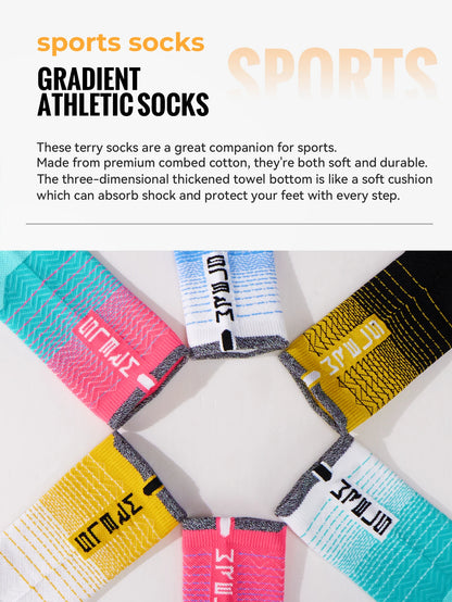 WRELS 1/2/3 Cushioned Sports Athletic Socks Breathable Running Socks Cushion Padded Moisture Wicking For Walking Hiking Running