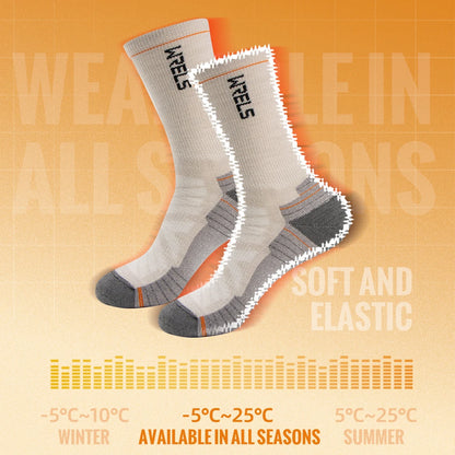 WRELS Merino Wool Socks Hiking Running Socks Soft Lightweight Shock Absorption Damping Mid-Calf Breathable Ankle Cycling Socks