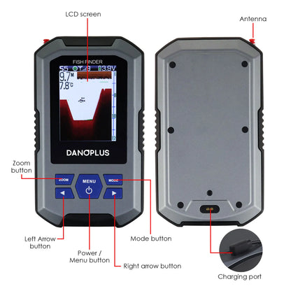 Wireless Sonar Fish Finder with Large LCD & Fish Alarm